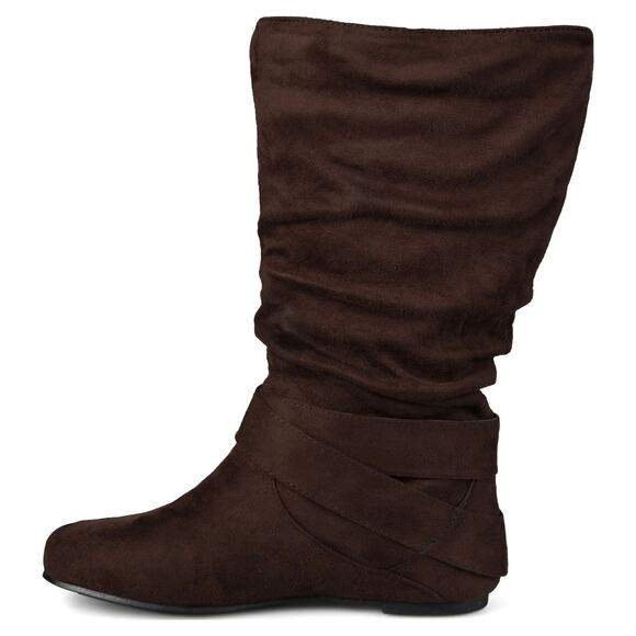JOURNEE CHELY-6 WIDE CALF SLOUCH BOOTS BROWN 10 - Picture 2 of 5